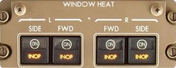 Flight Deck Window Heat Control Panel