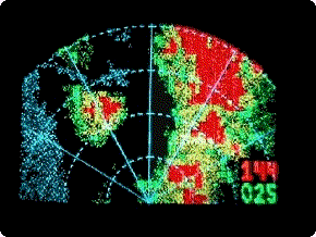 Typical radar display showing aircraft more than 2000 feet below highest point