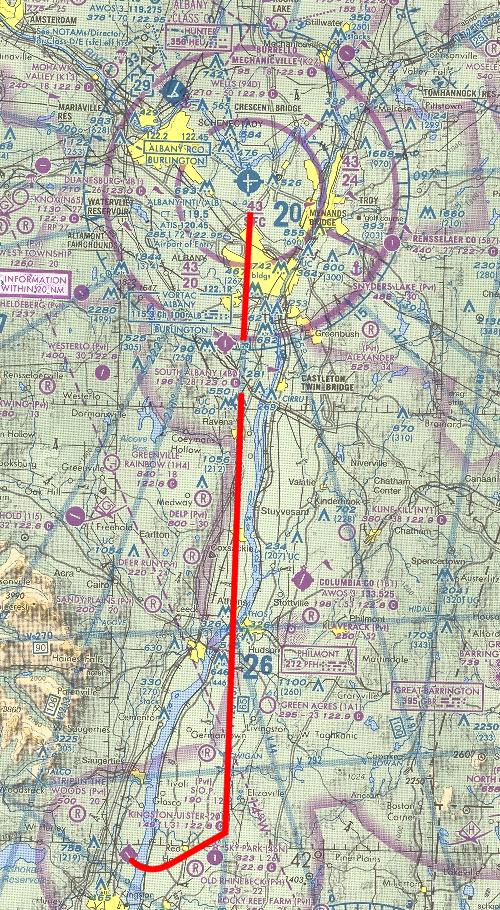 Kingston-Ulster Airport to Albany VOR, 194� inbound