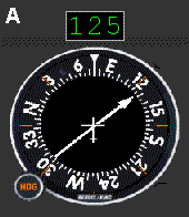 RMI, 075&deg hdg, 125&deg bearing