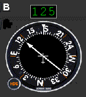 RMI, 175&deg hdg, 125&deg bearing