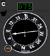RMI, 175&deg hdg, 075&deg bearing